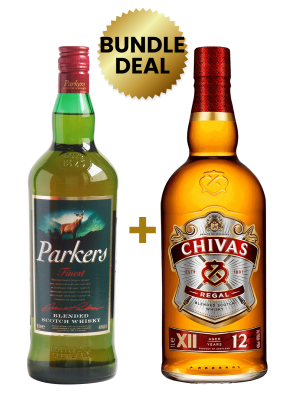 1 Btl Parkers Finest Blended Scotch Whisky 1Lt + 1 Btl Chivas Regal 1 Ltr